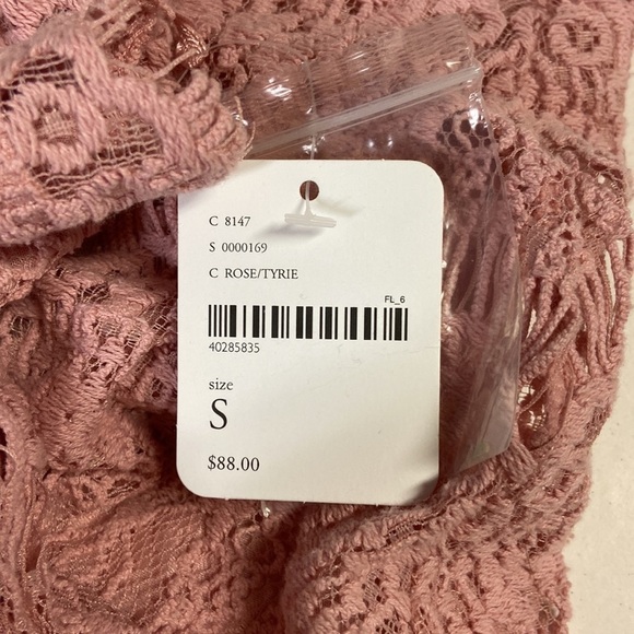 Free People She's Got It Lace Button Back Mini Dress Rose Pink Size Small NWT - Picture 8 of 8